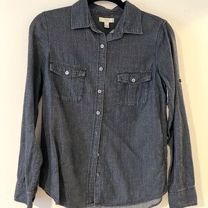 J. Crew Dark Blue Chambray Shirt